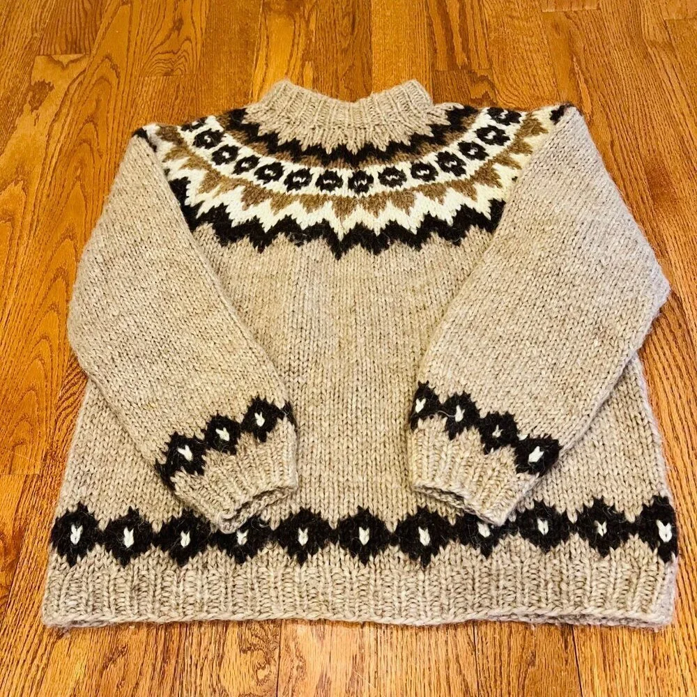 Hilda ltd Icelandic Wool Hand Knit Nordic Sweater Size Medium - Picture 7 of 16